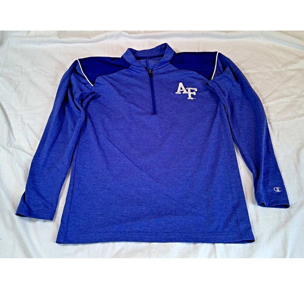 Champion brand Air Force Falcons Quarter-Zip Pullover Top Small Blue NCAA